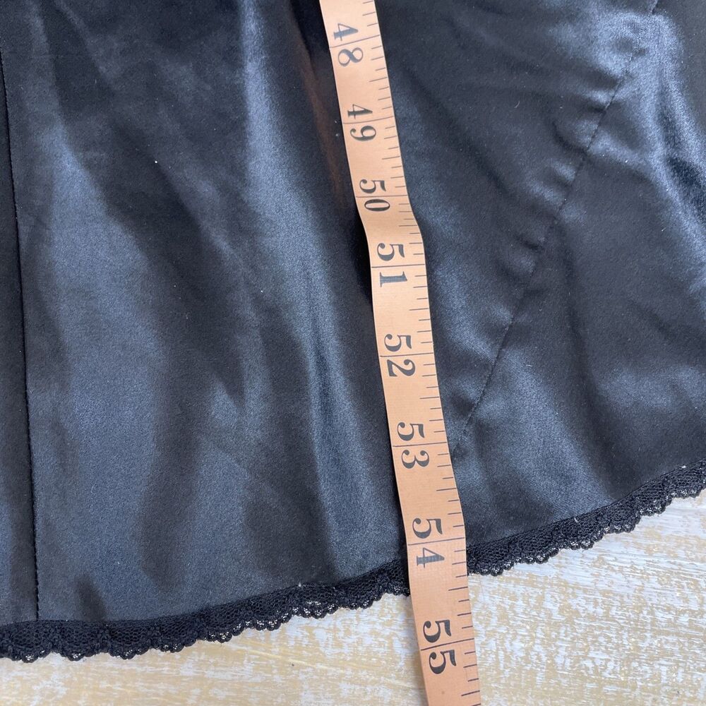 Y2K Victoria’s Secret S Long Sexy Slip Nightgown Black Satin Sequin Lace Slit - Picture 10 of 12